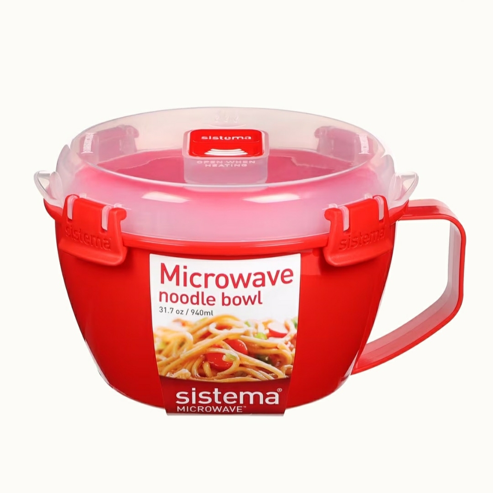 Sistema Set of 4 Microwave Noodle Bowls Red
